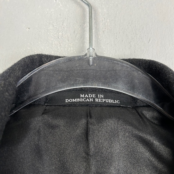 London Fog men's size 42L wool blend long coat dark gray lined - Picture 14 of 16